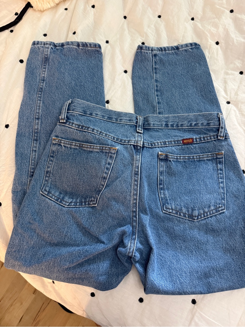 Vintage Rustler Straight Leg Women’s Jeans in Light Blue Denim